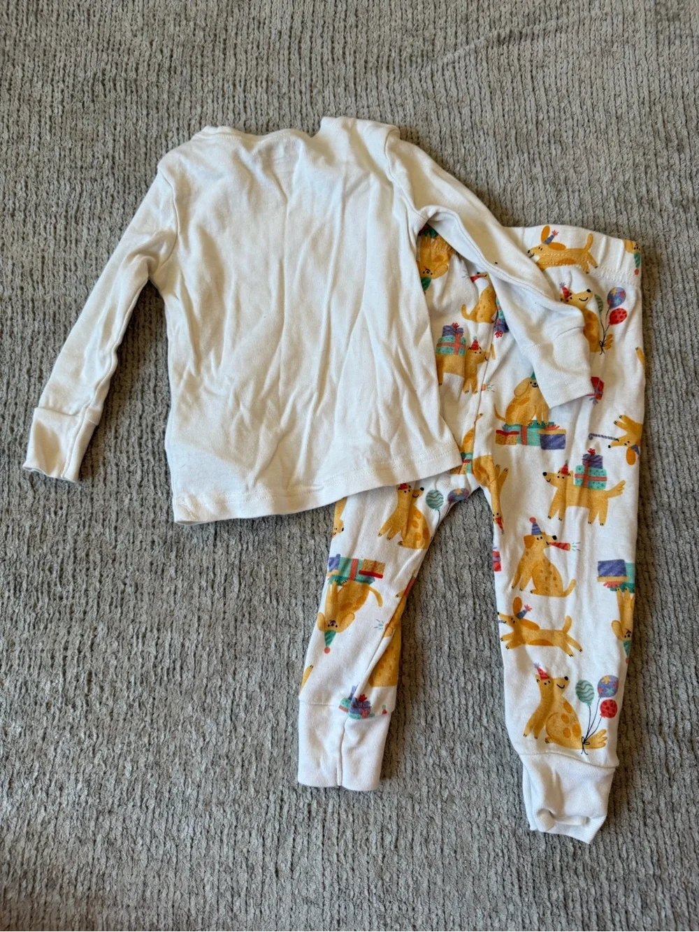 Old Navy Baby Dog Birthday Party Pajama Set 12-18M Cotton
